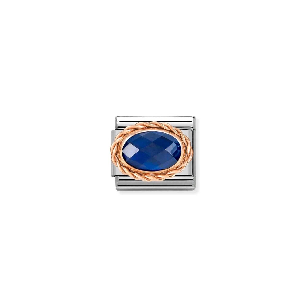 Composable Classic Link Oval Taşlı Mavi 9 Ayar Rose Altın