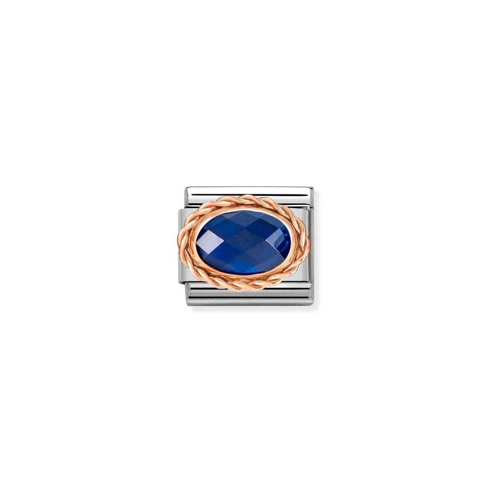 Composable Classic Link Oval Taşlı Mavi 9 Ayar Rose Altın