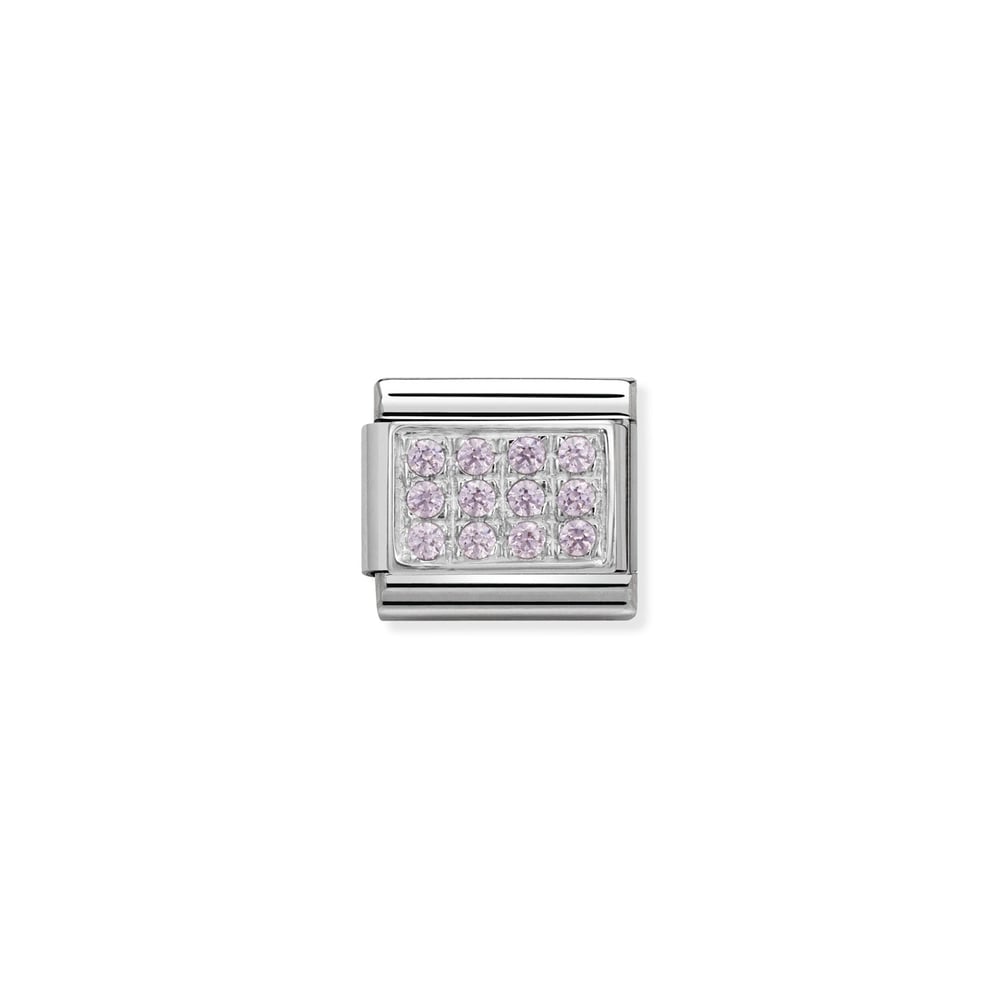 Composable Classic Link Pembe Kübik Zirkon Taşlar 925 Ayar Gümüş