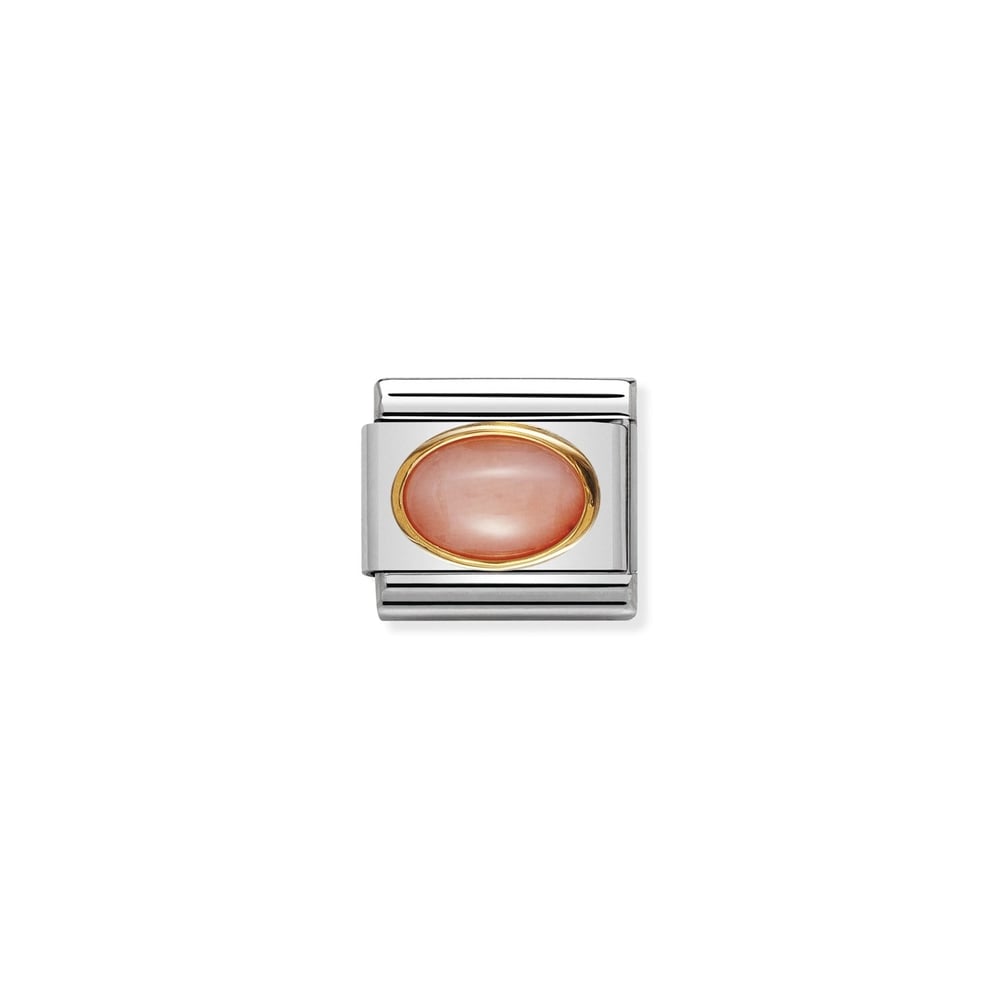 Composable Classic Link Pembe Mercan Taşlı 18 Ayar Altın