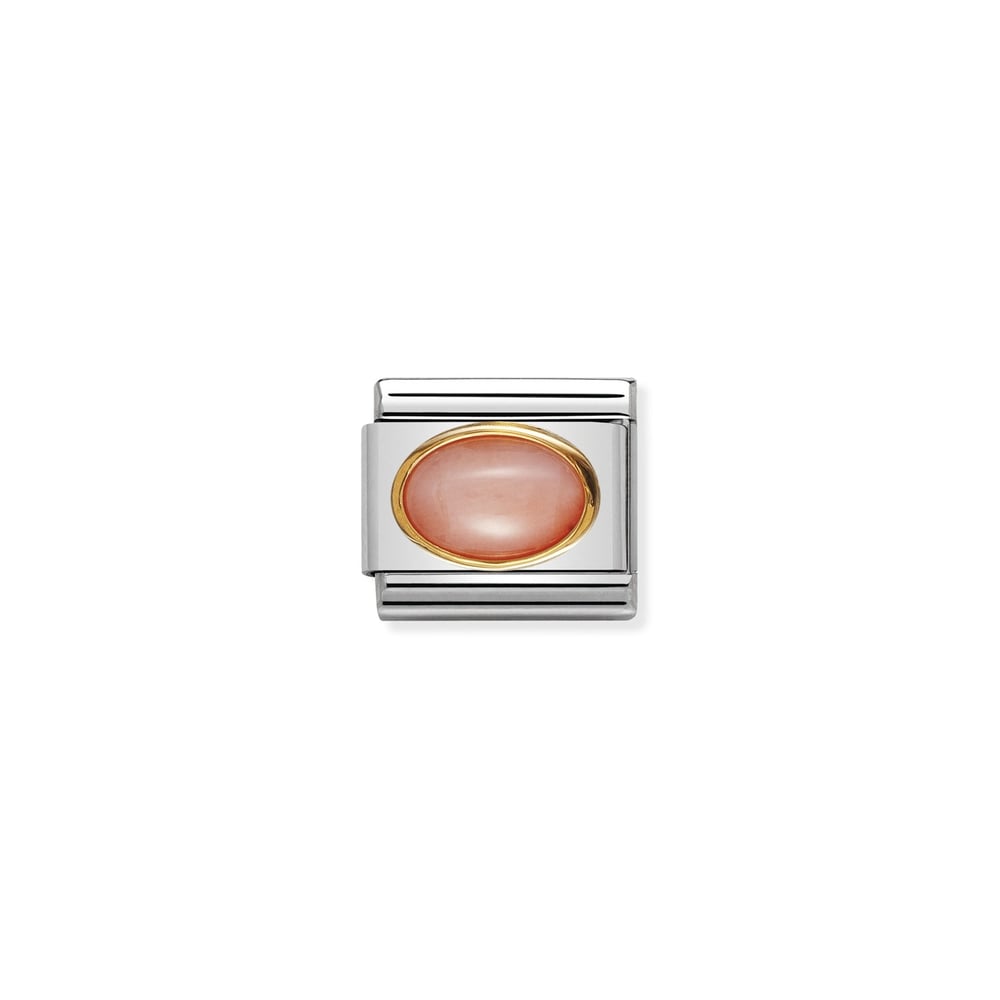 Composable Classic Link Pembe Mercan Taşlı 18 Ayar Altın