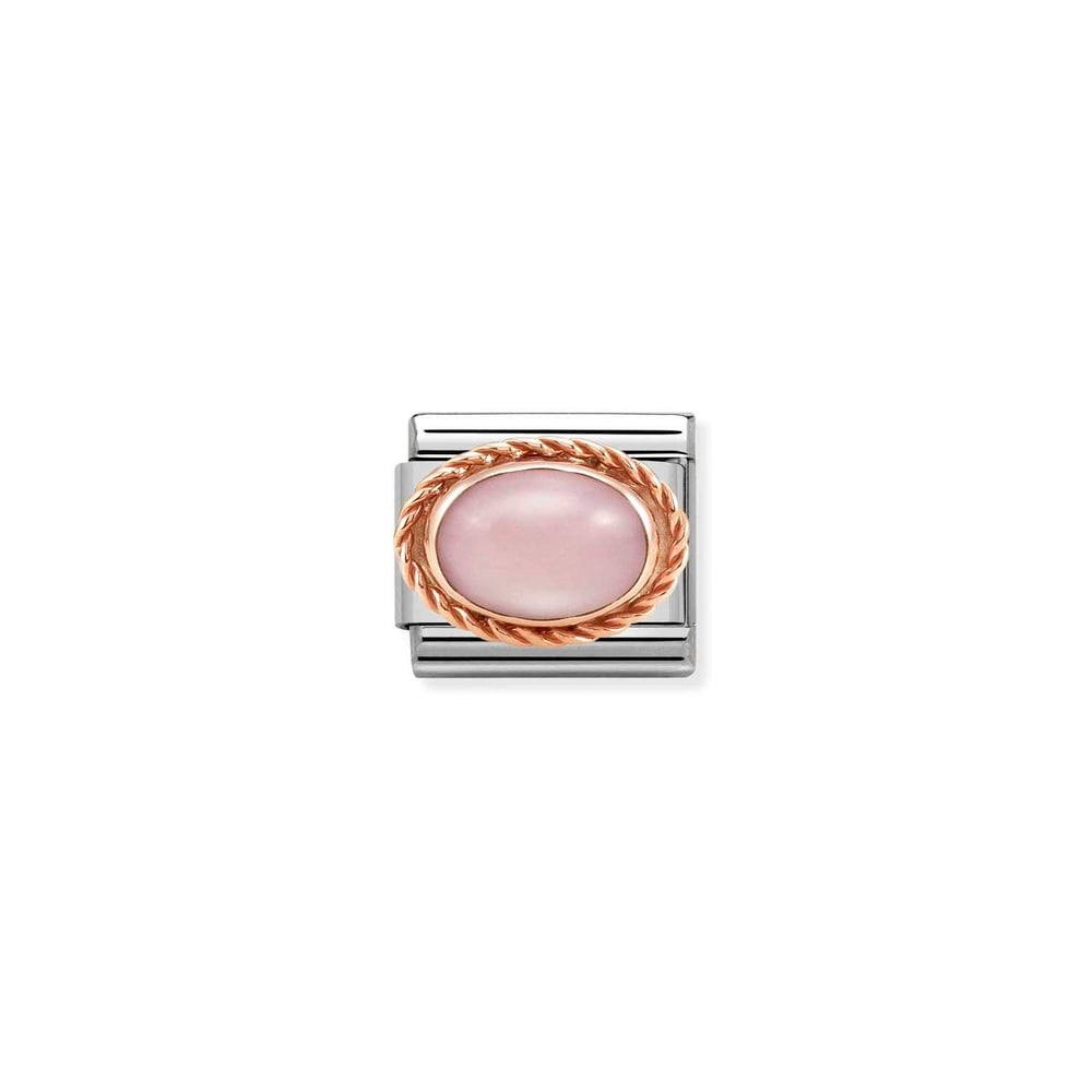 Composable Classic Link Pembe Taşlı Burgu Çerçeve 9 Ayar Rose Gold