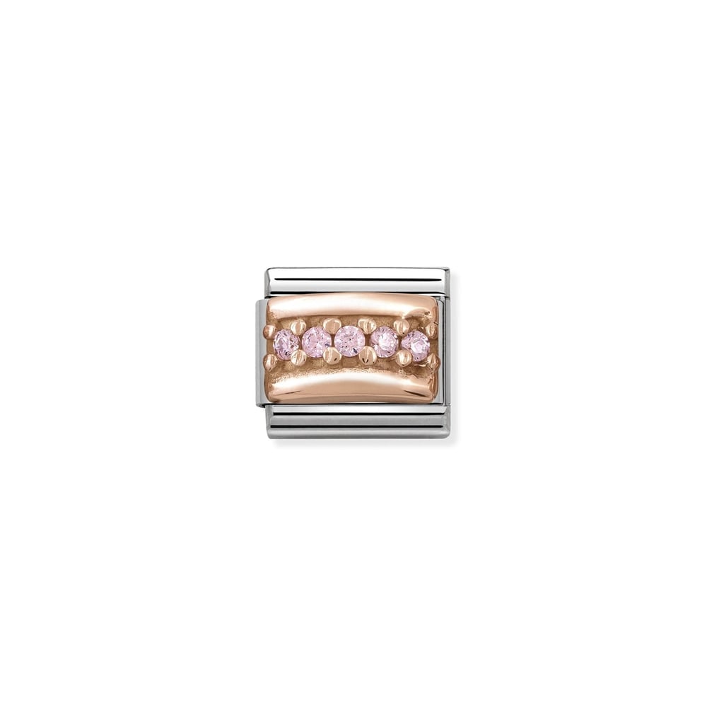 Composable Classic Link Pembe Zirkon 5 Taşlı 9 Ayar Rose Gold