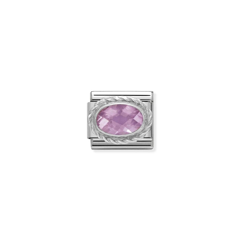 Composable Classic Link Pembe Zirkon Taşlı Burgu Çerçeve 925 Ayar Gümüş