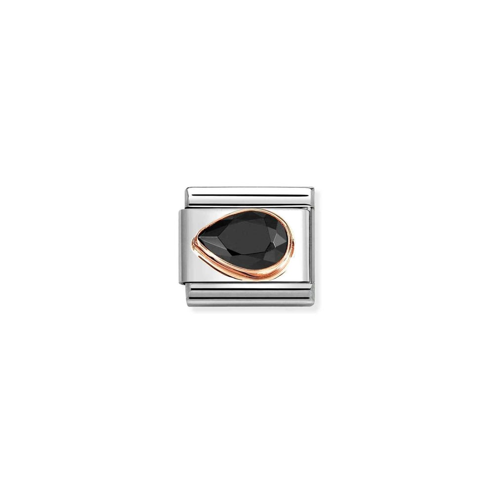 Composable Classic Link Siyah Damla Taş Detaylı 9 Ayar Rose Gold