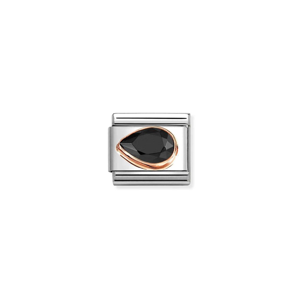Composable Classic Link Siyah Damla Taş Detaylı 9 Ayar Rose Gold