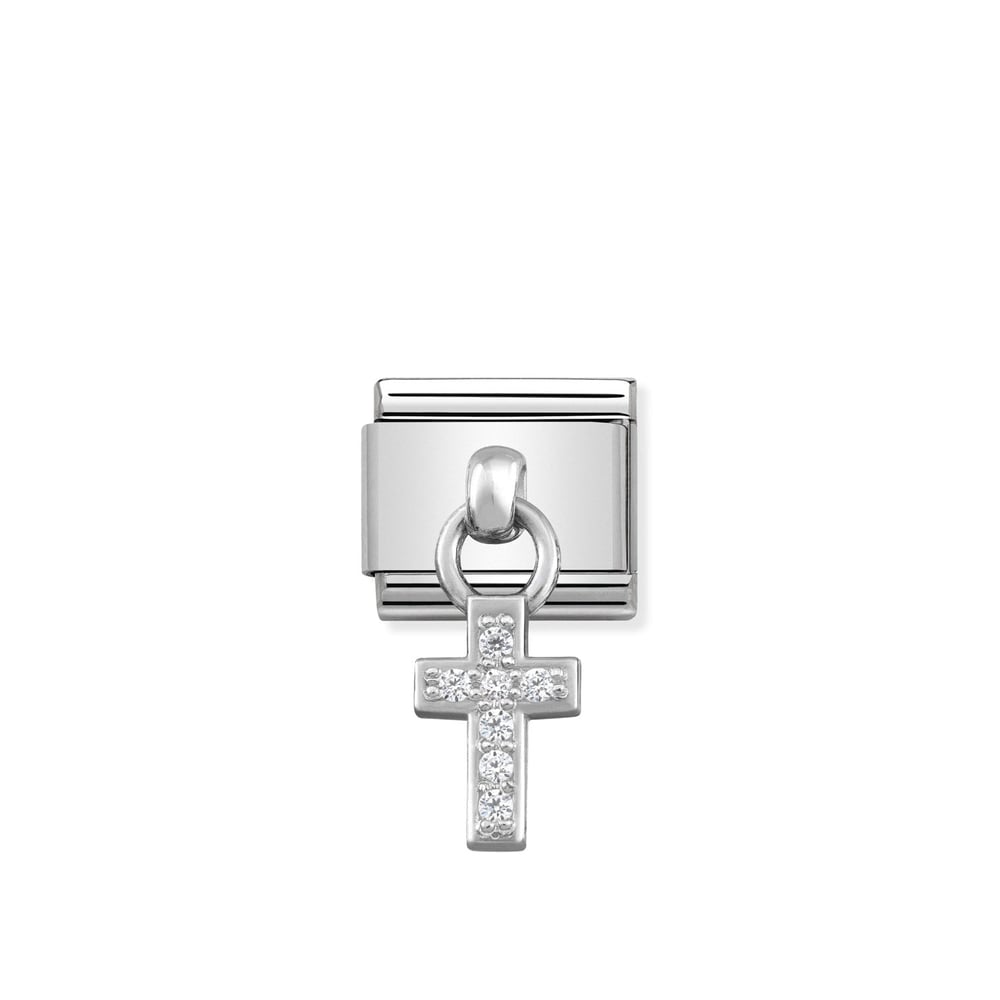 Composable Classic Link Taşlı Haç 925 Ayar Gümüş Charm