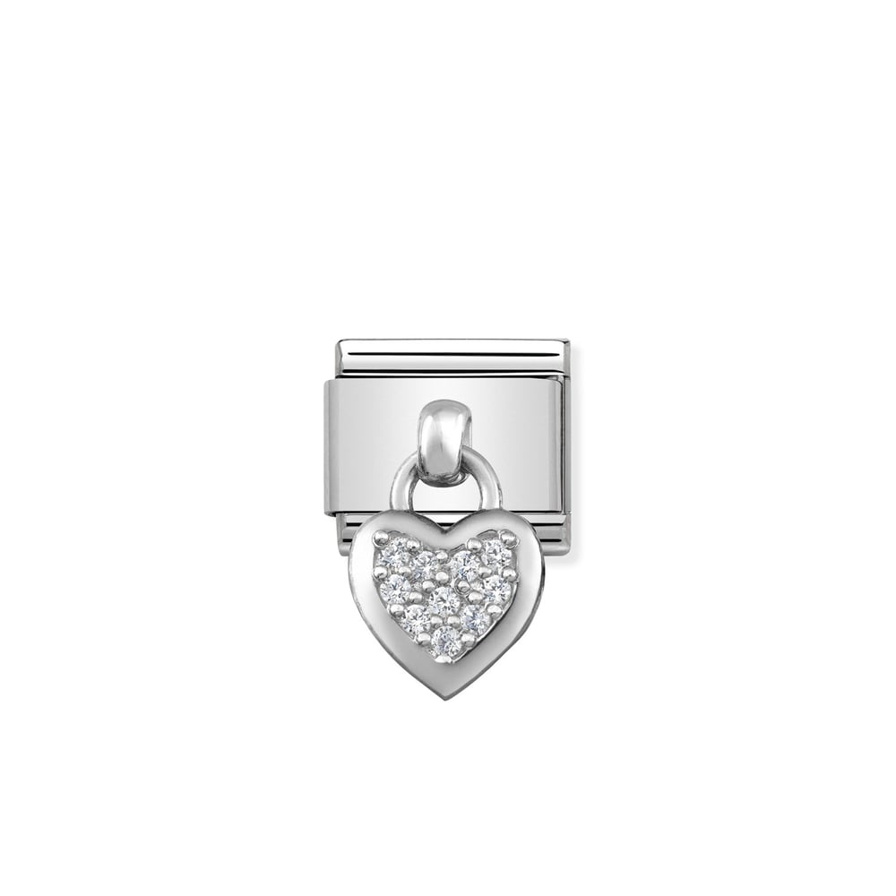 Composable Classic Link Taşlı Kalp 925 Ayar Gümüş Charm