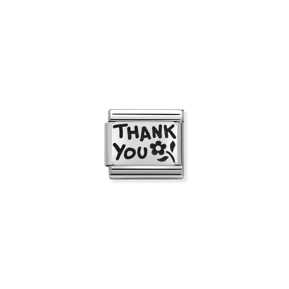 Composable Classic Link Thank You Detaylı 925 Ayar Gümüş