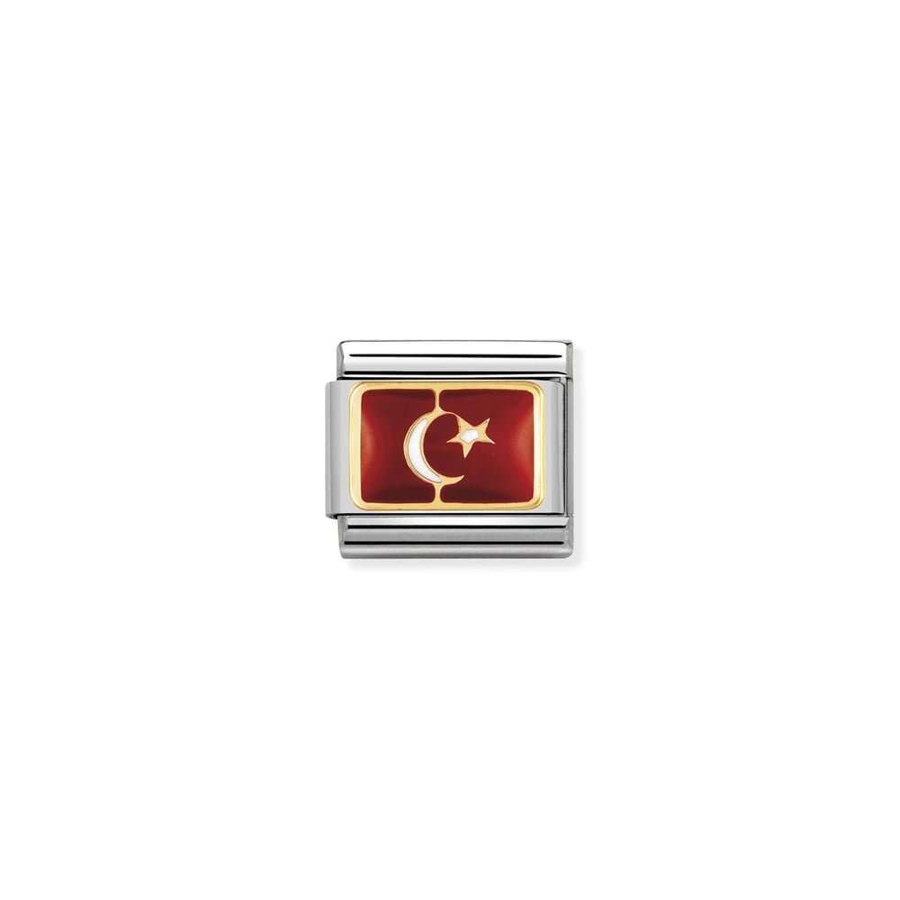 Composable Classic Link Türk Bayrağı 18 Ayar Altın