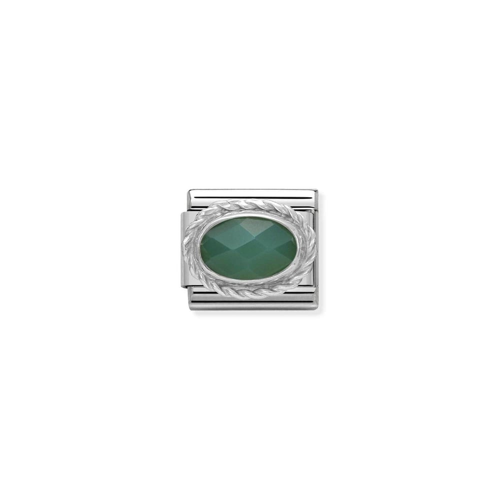 Composable Classic Link Yeşil Taşlı 925 Ayar Gümüş