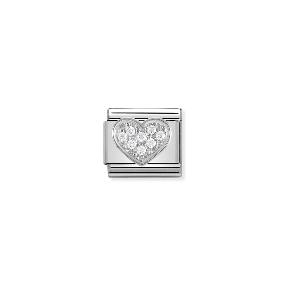Composable Classic Link Zirkon Taşlı Kalp 925 Ayar Gümüş