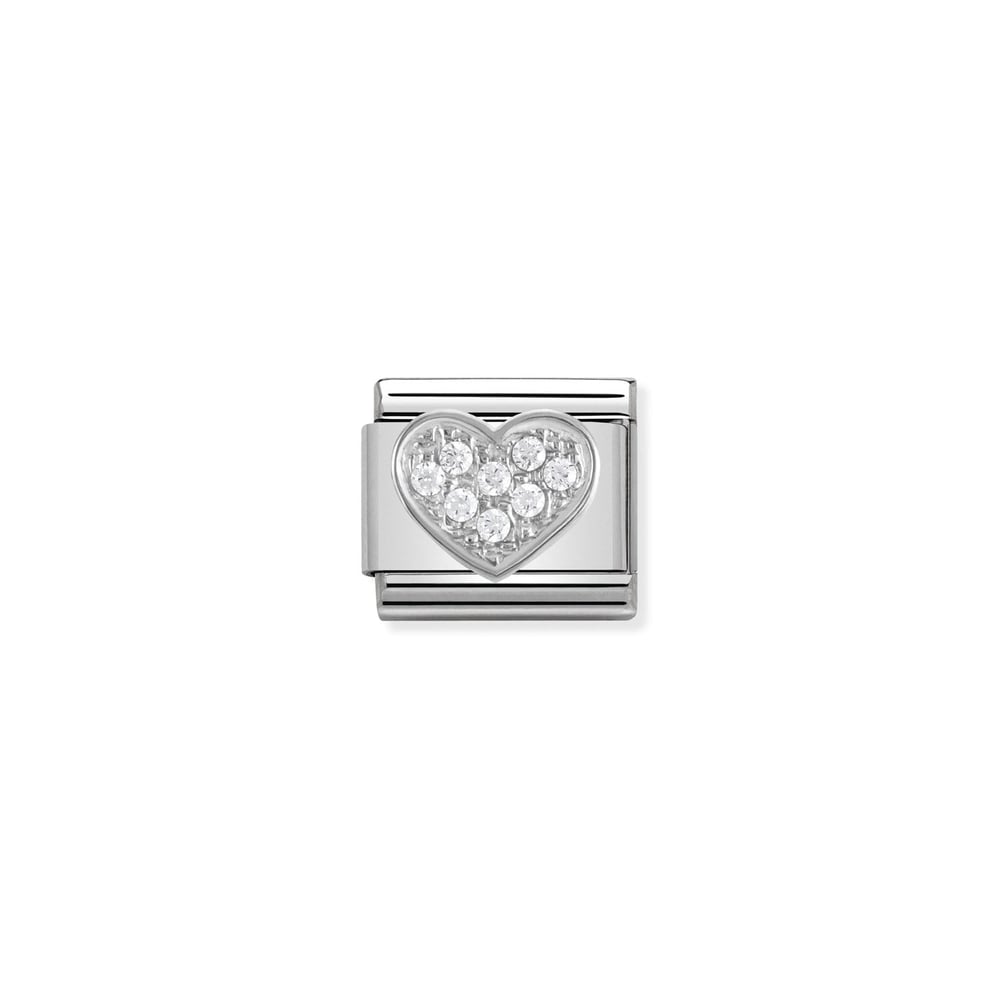 Composable Classic Link Zirkon Taşlı Kalp 925 Ayar Gümüş