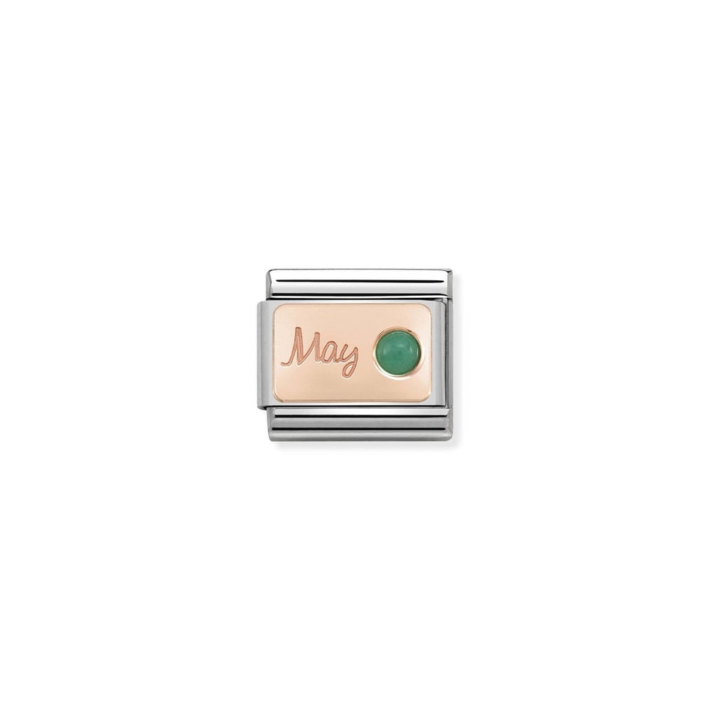 Composable Classic Link Zümrüt Taşlı Mayıs 9 Ayar Altın