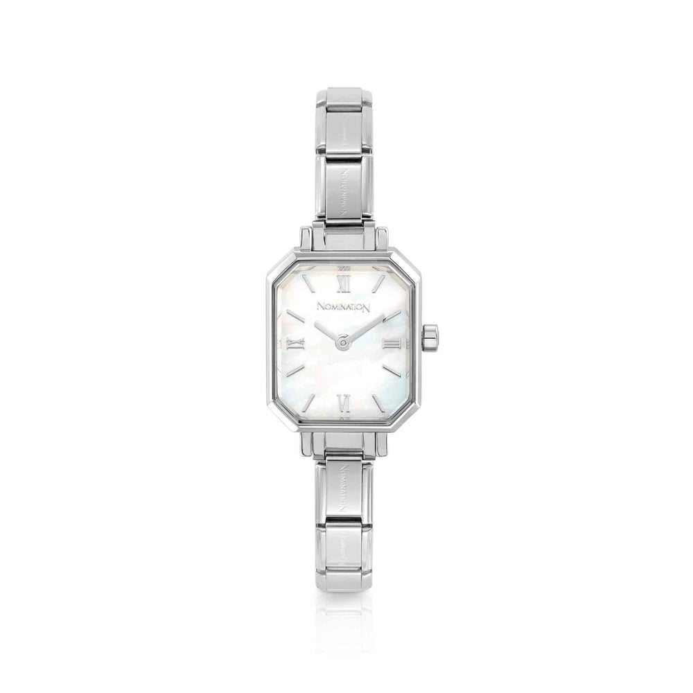 Composable Classic Time Dikdörtgen Sedef Kadran Gümüş Renk Kadın Kol Saati