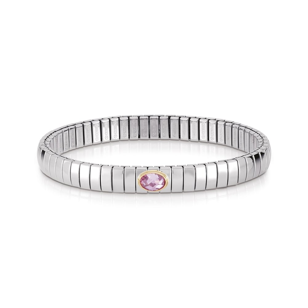 Extension 042504 003 Pembe Zirkon Taşlı 18 Ayar Altın Detaylı Bileklik