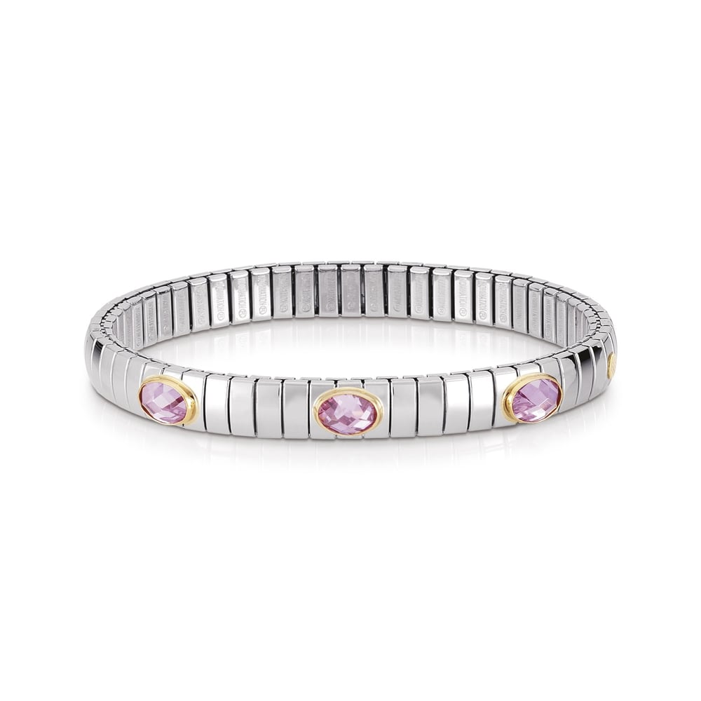 Extension 042505 003 Pembe Zirkon Taşlı 18 Ayar Altın Detaylı Bileklik