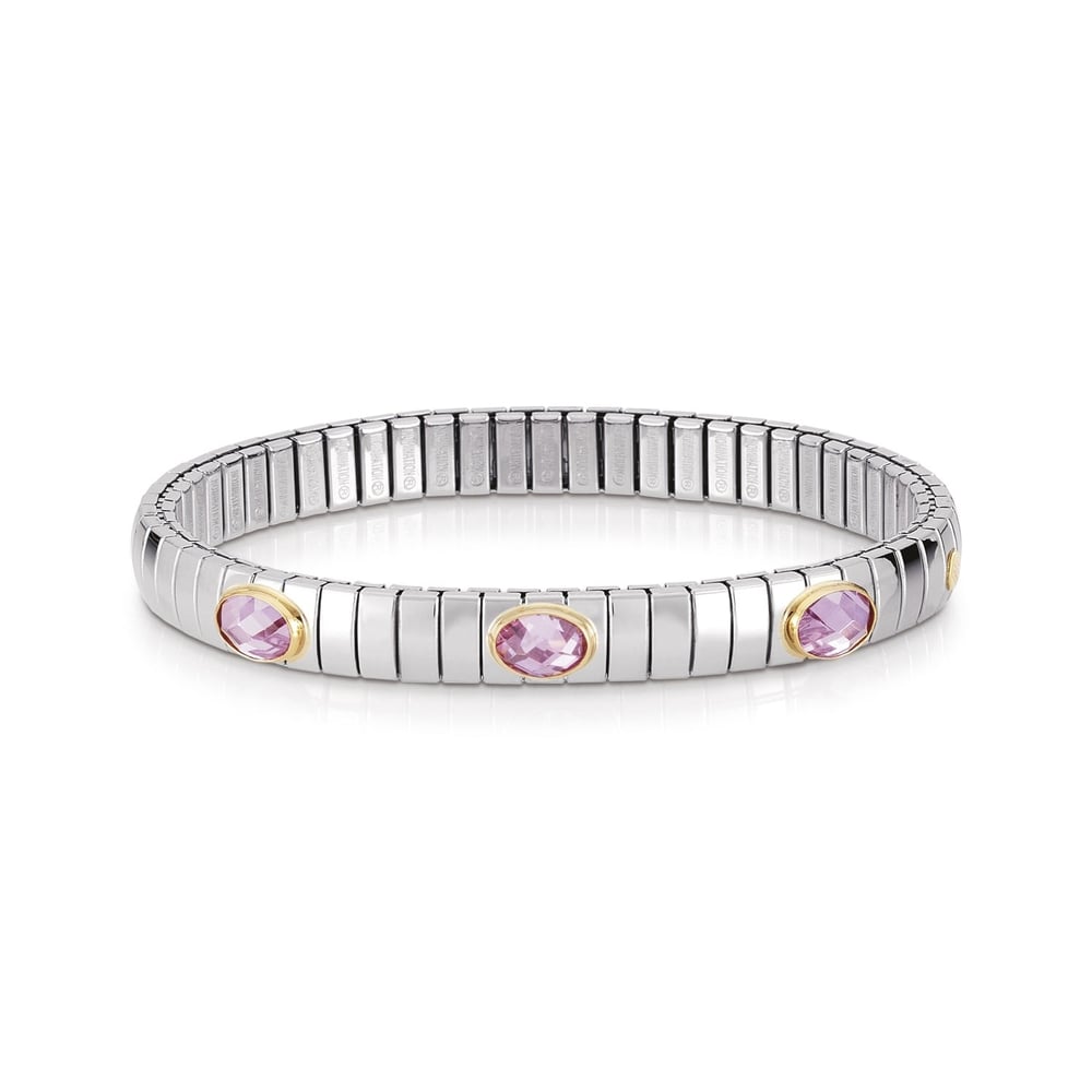 Extension 042505 003 Pembe Zirkon Taşlı 18 Ayar Altın Detaylı Bileklik
