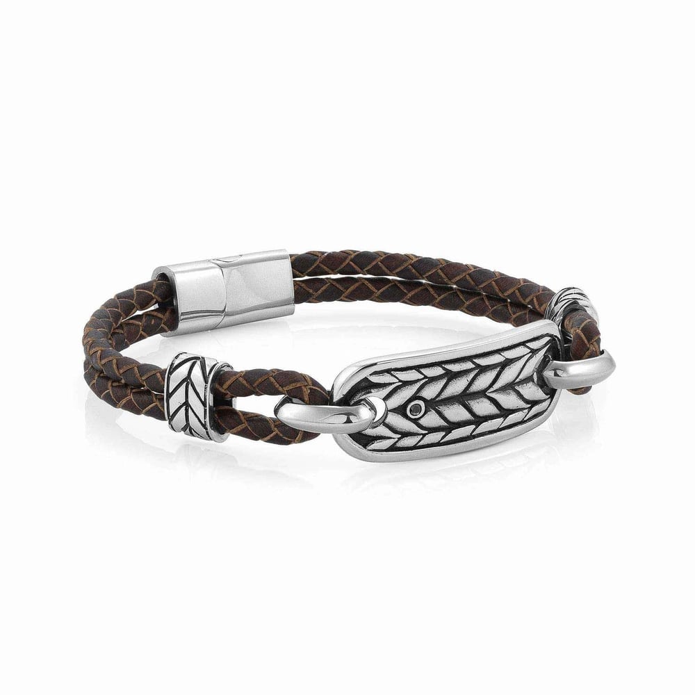 Instinctstyle Halat Detaylı Kahverengi Deri Erkek Bileklik