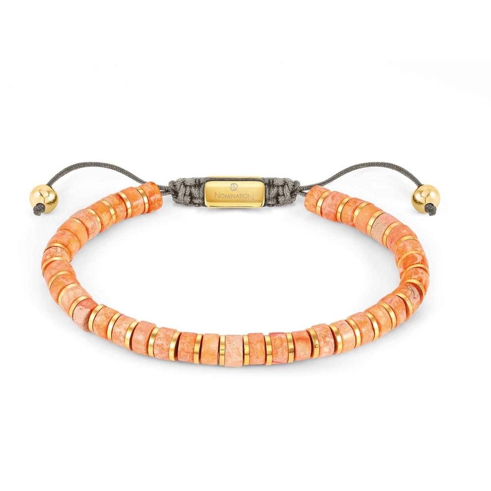 Instinctstyle Turuncu Jasper Taşlı Paslanmaz Çelik Bileklik
