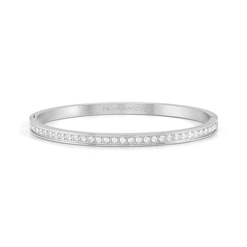 Pretty Bangles Beyaz Zirkon Taşlı Bileklik Gümüş Renk Large