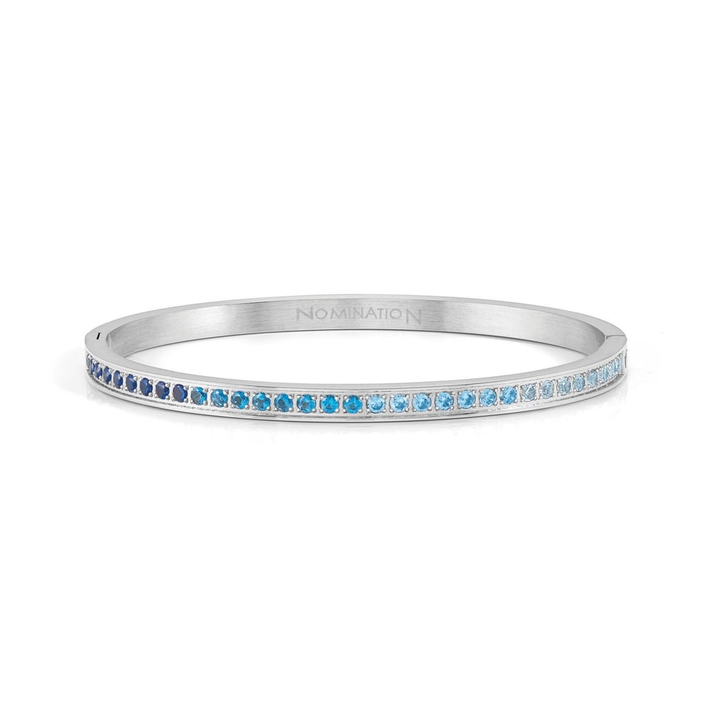 Pretty Bangles Mavi Zirkon Taşlı Bileklik Gümüş Renk Small