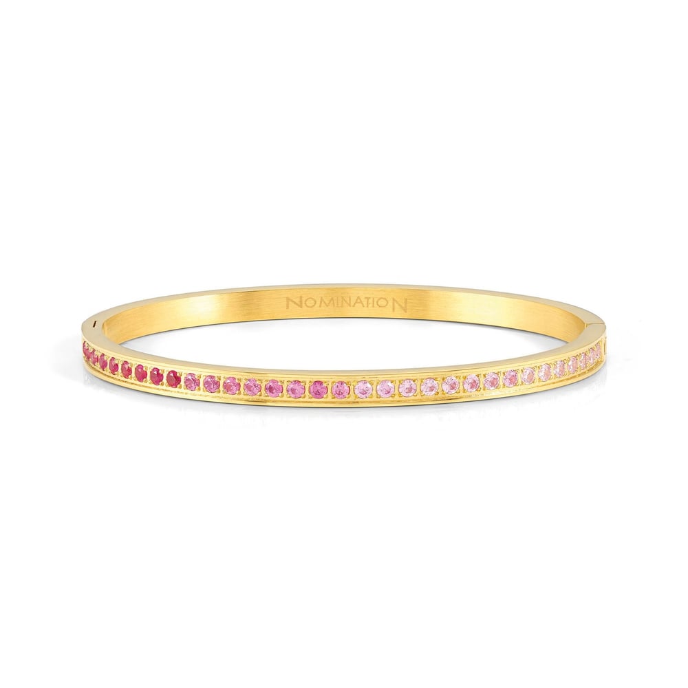 Pretty Bangles Pembe Zirkon Taşlı Bileklik Altın Renk Large