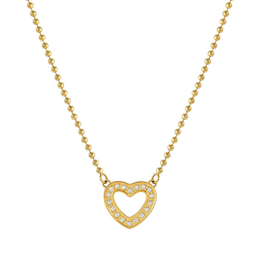 Soffio D'Amore Zirkon Taşlı Kolye Kalp Altın Renk