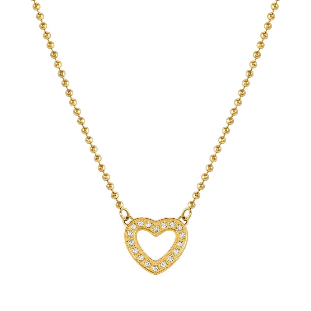 Soffio D'Amore Zirkon Taşlı Kolye Kalp Altın Renk