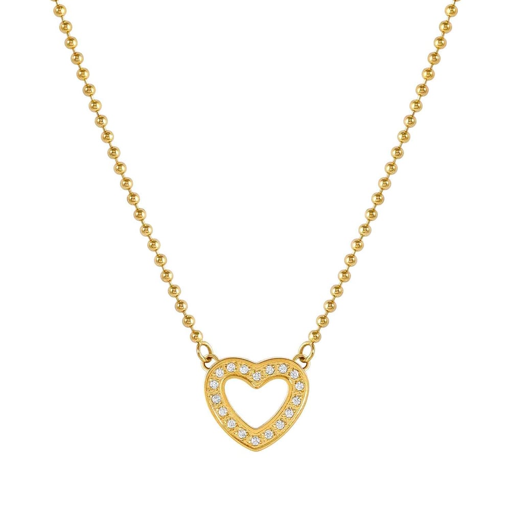 Soffio D'Amore Zirkon Taşlı Kolye Kalp Altın Renk