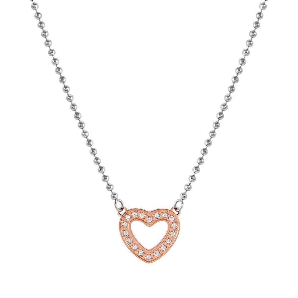 Soffio D'Amore Zirkon Taşlı Kolye Kalp Rose Gold Renk