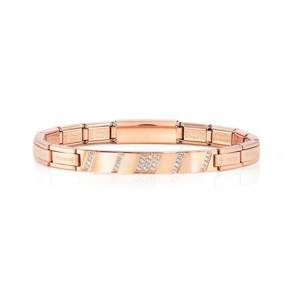 Trendsetter Zirkon Taşlı New York Çelik Bileklik Rose Altın Renk