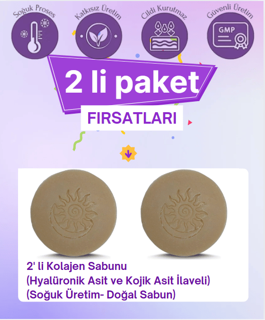Mistikhane - Kolajen Sabunu Hyalüronik Asit ve Kojik Asit Içeren Aydınlatıcı Anti-Aging  - Naturel (Elit)  (Yüz veVücut Bakım) (2' li) (Alerjik Ciltler Hariç Tüm Ciltlere Uygundur.)