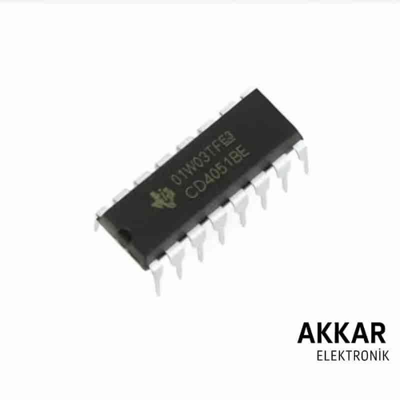 CD4051 DIP-16 Multiplexer Demultiplexer Entegresi