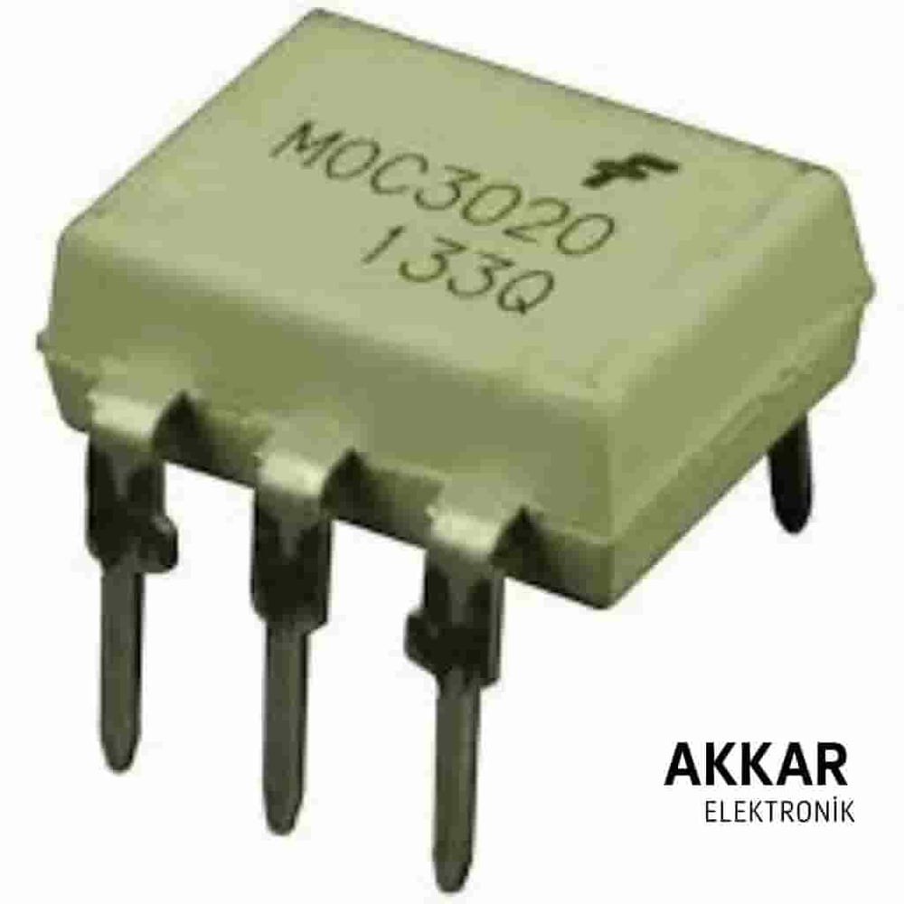 MOC3020 DIP-6 Triac Çıkışlı Optokuplör Entegresi