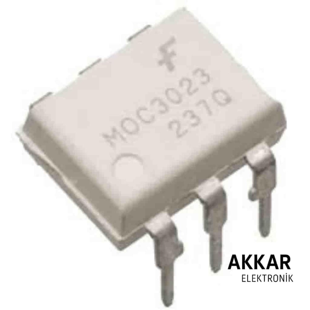 MOC3023 DIP-6 Triac Çıkışlı Optokuplör Entegresi