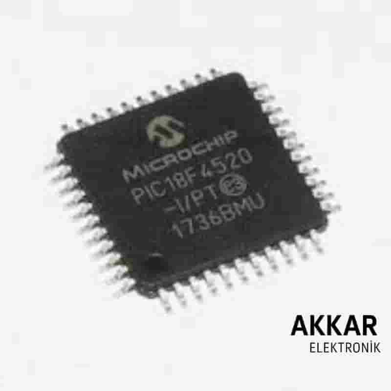 PIC18F4520-I/PT SMD TQFP-44 8-Bit 40MHz Entegre 18F4520