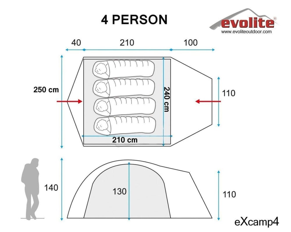 Evolite Excamp 4 Kişilik Çadır EVO-9205