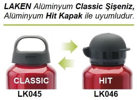 Laken Alüminyum Kılasik Şişe Siyah Kapak LK045