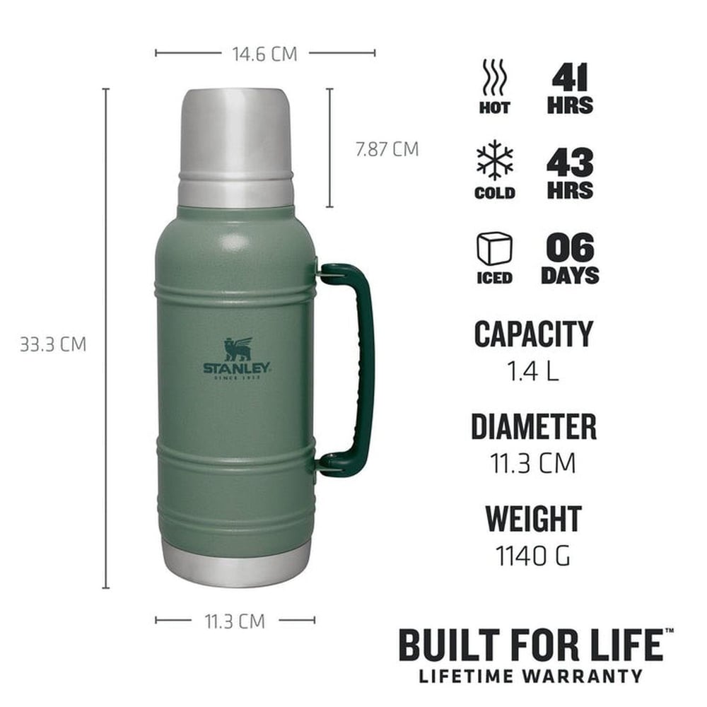 Stanley The Artisan Thermal Bottle 1.4L / 1.5QT Hammertone Green Termos Bardak AS1011429004