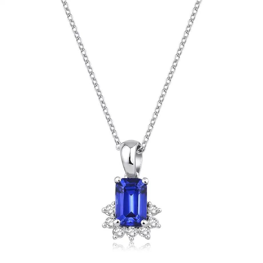 0.95 Karat Pırlanta Safir Kolye