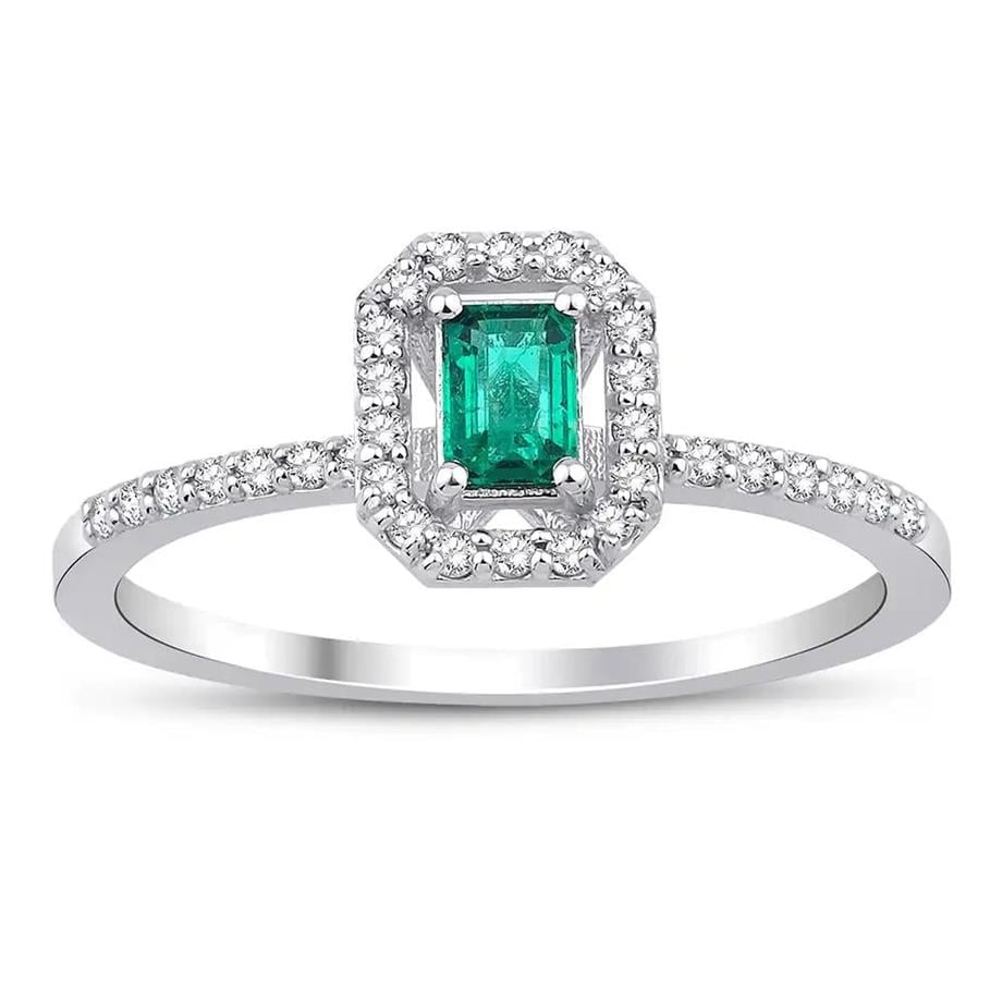 0.31 Karat Pırlantalı Zümrüt Yüzük