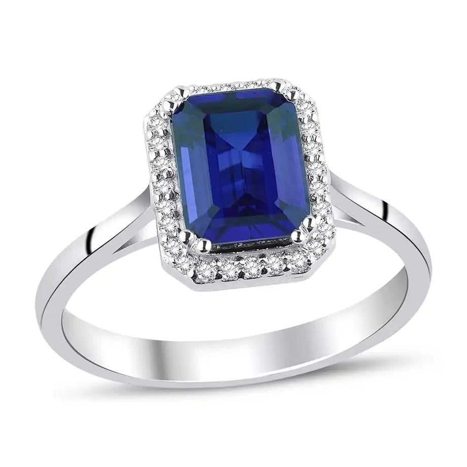 2.06 Karat Pırlantalı Safir Yüzük