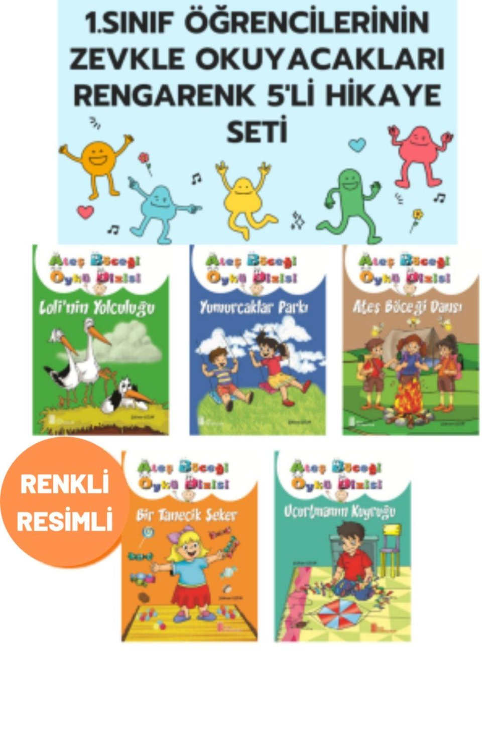 1.sınıf Öğrencileri Için Rengarenk 5 Kitaptan Oluşan Okuma Kitabı Hikaye Kitabı Seti
