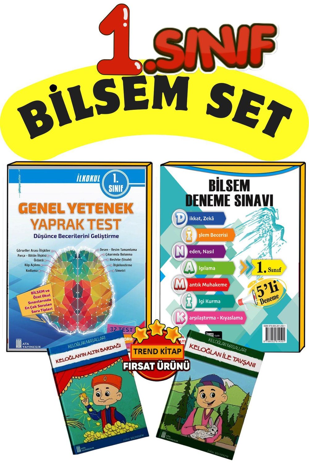 1.sınıf Bilsem Sınavlarına Hazırlık Kitabı+5 Li Deneme Sınavı