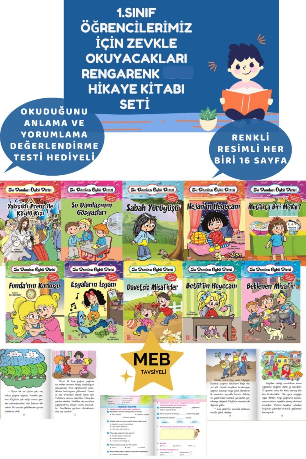 1.sınıf Öğrencileri Için Evony Okuma Kitabı Hikaye Zevkle Okuyacağı Rengarenk Hikaye Seti