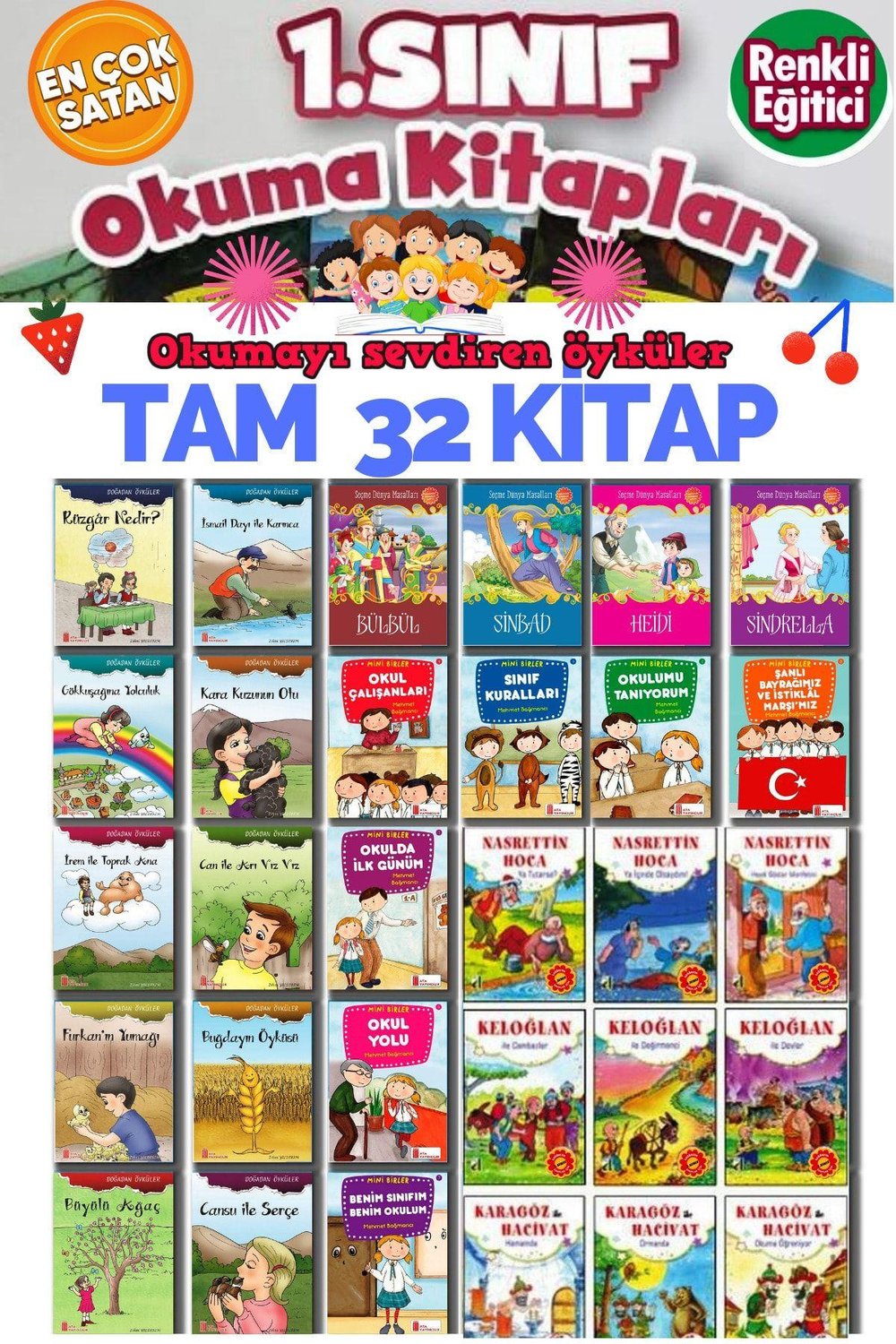 1.sınıfların Severek Okuyacağı 12li Hikaye Kitabı Seti.