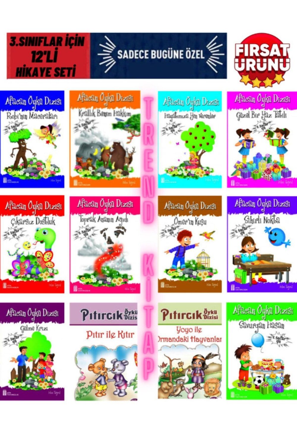 2.sınıflar Için   Muhteşem 12 Adet Hikaye Kitabı Seti (kutulu Hediyeli )