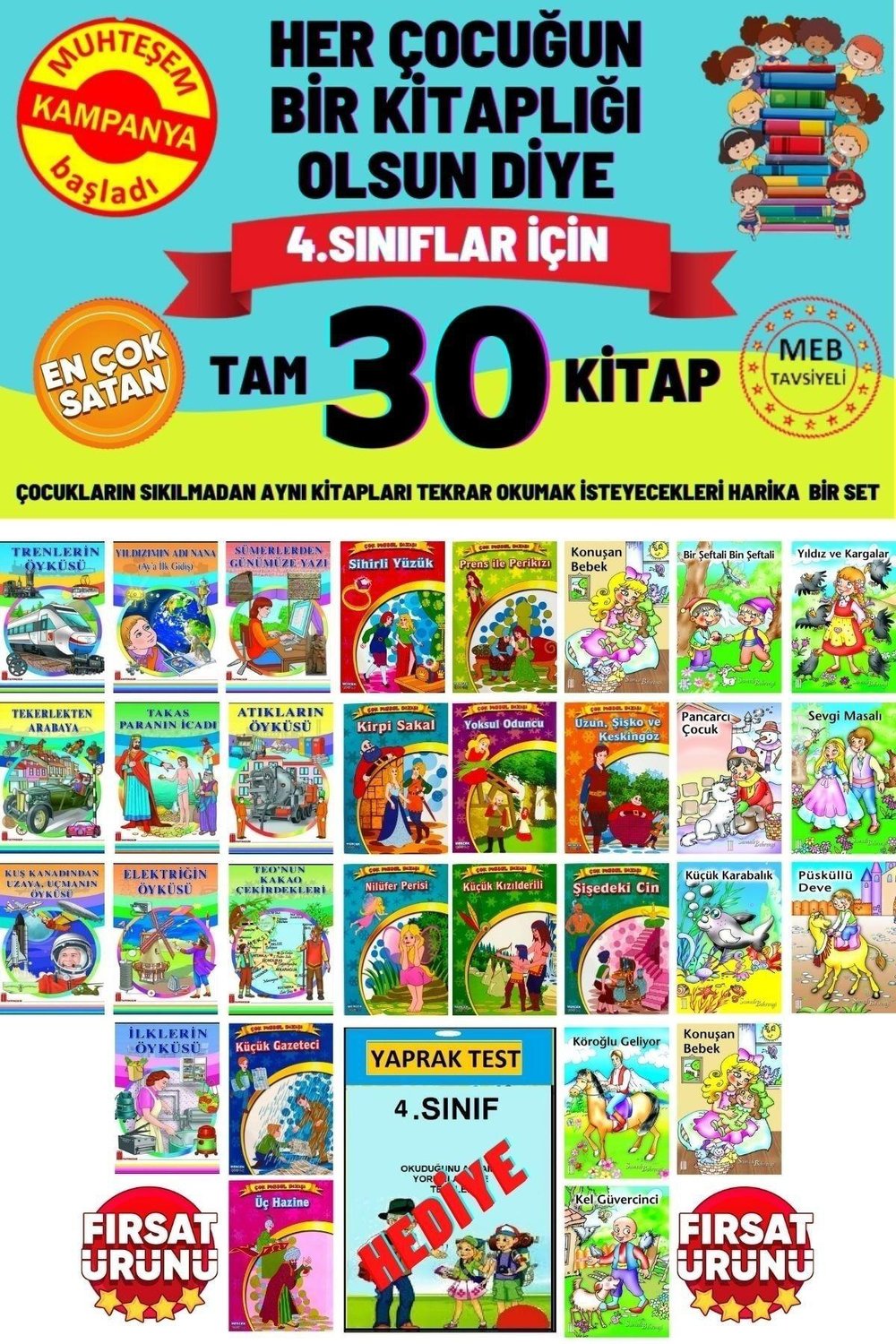 3 Ve 4.sınıflar Için 30lu Hikaye Kitabı Seti