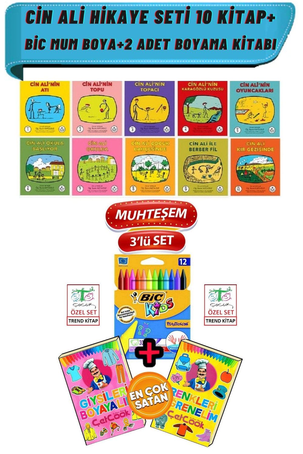 Cin Ali Hikaye Seti 10 Kitap Hızlı Okuma Kitabı
